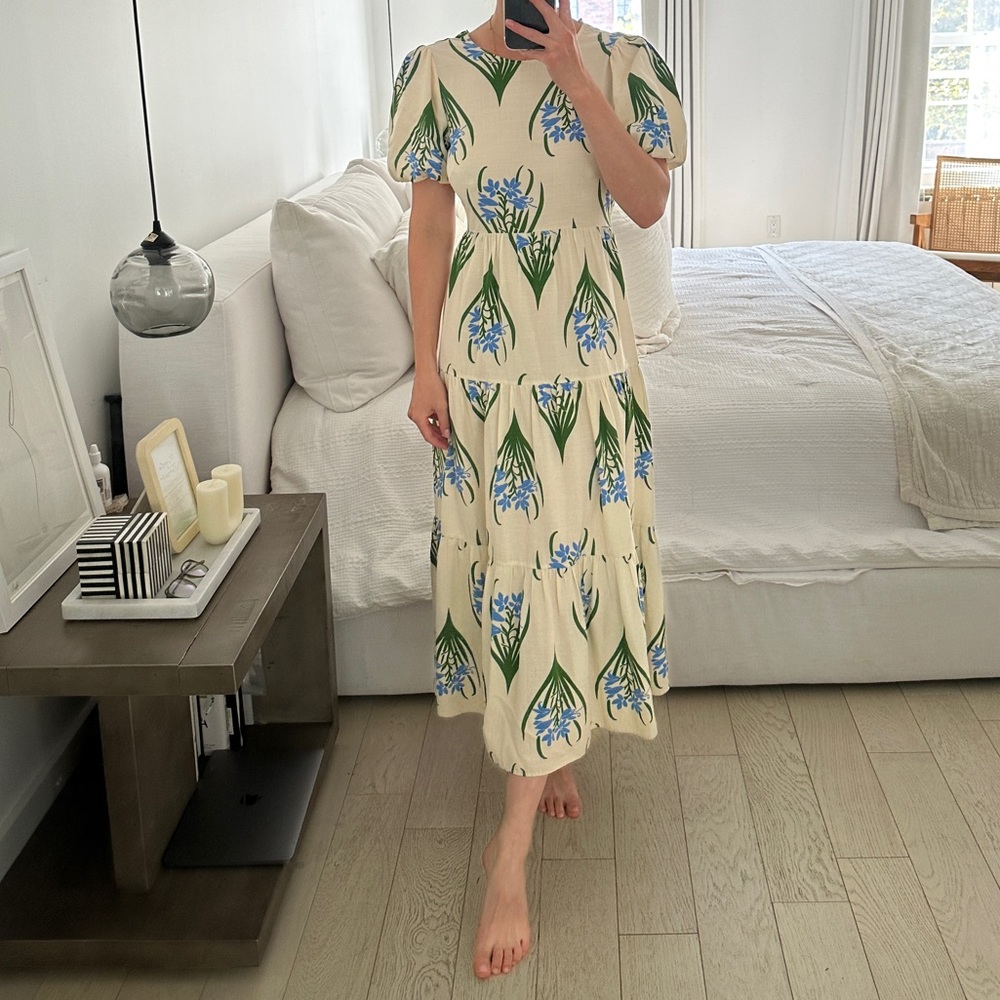 Zara floral tiered dress